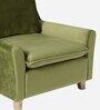 Alma Velvet Full Back Lounge Chair In Olive Green Colour