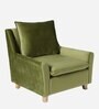 Alma Velvet Full Back Lounge Chair In Olive Green Colour