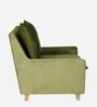 Alma Velvet Full Back Lounge Chair In Olive Green Colour
