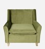 Alma Velvet Full Back Lounge Chair In Olive Green Colour