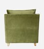Alma Velvet Full Back Lounge Chair In Olive Green Colour