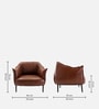 Almeda Leatherette Slipper Chair In Brown Colour