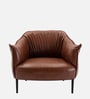 Almeda Leatherette Slipper Chair In Brown Colour