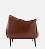 Almeda Leatherette Slipper Chair In Brown Colour