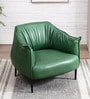 Almeda Leatherette Slipper Chair In Green Colour