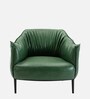 Almeda Leatherette Slipper Chair In Green Colour