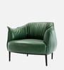 Almeda Leatherette Slipper Chair In Green Colour