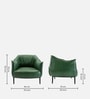 Almeda Leatherette Slipper Chair In Green Colour