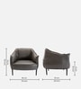 Almeda Leatherette Slipper Chair In Grey Colour