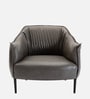 Almeda Leatherette Slipper Chair In Grey Colour