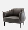 Almeda Leatherette Slipper Chair In Grey Colour