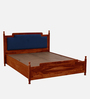 Almer Sheesham Wood Queen Size Bed in Scratch Resistant Honey Oak Finish With Box Storage