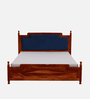 Almer Sheesham Wood Queen Size Bed in Scratch Resistant Honey Oak Finish With Box Storage