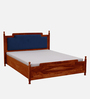 Almer Sheesham Wood Queen Size Bed in Scratch Resistant Honey Oak Finish With Box Storage