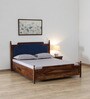 Almer Sheesham Wood Queen Size Bed in Scratch Resistant Provincial Teak Finish With Box Storage