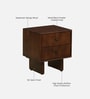 Almere Mango Wood Bedside Table In Tubbaq Finish With 2 Drawers