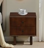 Almere Mango Wood Bedside Table In Tubbaq Finish With 2 Drawers