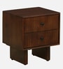 Almere Mango Wood Bedside Table In Tubbaq Finish With 2 Drawers