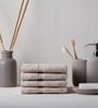 Almond Cream Bamboo and Cotton Solid 600 GSM Face Towels Pack of 4