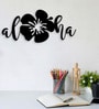 Aloha Hibiscus Flower Black MDF Wall Art