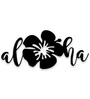 Aloha Hibiscus Flower Black MDF Wall Art