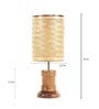 Aloha Wood Base Table Lamp with Bamboo Shade (Brown & Beige)