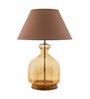 Hector White Cotton Fabric Shade Night Lamp With Metal & Glass Base