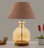 Hector White Cotton Fabric Shade Night Lamp With Metal & Glass Base