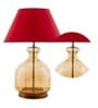 Marsden Beige Cotton Fabric Shade Night Lamp With Metal & Glass Base