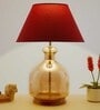 Marsden Beige Cotton Fabric Shade Night Lamp With Metal & Glass Base