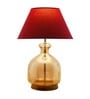 Marsden Beige Cotton Fabric Shade Night Lamp With Metal & Glass Base