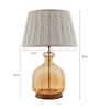 Mendeleev White Cotton Fabric Shade Night Lamp With Metal & Glass Base
