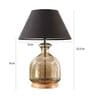 Petunia Black Cotton Shade Night Lamp With Glass & Wood Base