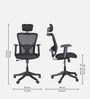 Alpha Breathable Mesh Ergonomic Chair in Black Colour with Headrest
