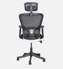 Alpha Breathable Mesh Ergonomic Chair in Black Colour with Headrest