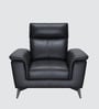 Alpha Leatherette 1 Seater Sofa In Black Colour
