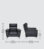 Alpha Leatherette 1 Seater Sofa In Black Colour