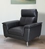 Alpha Leatherette 1 Seater Sofa In Black Colour