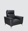 Alpha Leatherette 1 Seater Sofa In Black Colour