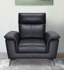 Alpha Leatherette 1 Seater Sofa In Black Colour