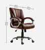 Alpha Mid back Leatherette Executive Chair In Brown Colour
