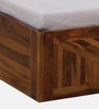 Gamma Sheesham Wood King Size Bed in Light Honey Finish With Box Storage
