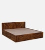 Gamma Sheesham Wood King Size Bed in Light Honey Finish With Box Storage