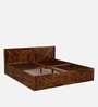 Gamma Sheesham Wood King Size Bed in Light Honey Finish With Box Storage