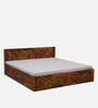 Gamma Sheesham Wood King Size Bed in Light Honey Finish With Box Storage