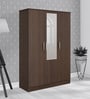 Alpha 3 Door Wardrobe In Brown Wenge Finish