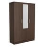 Alpha 3 Door Wardrobe In Brown Wenge Finish