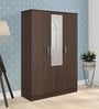Alpha 3 Door Wardrobe In Brown Wenge Finish