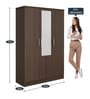 Alpha 3 Door Wardrobe In Brown Wenge Finish
