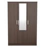 Alpha 3 Door Wardrobe In Brown Wenge Finish